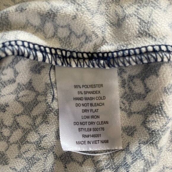 Monteau Dress Womens Small Blue Floral Criss Cross V Neck Stretch Short Sleeve - Picture 15 of 15